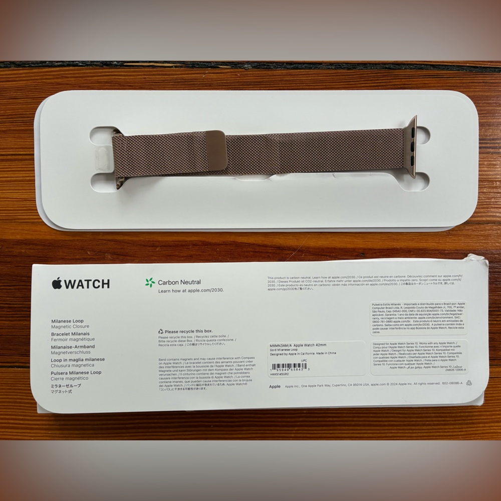 Gold Milanese Loop Apple Watch Band 42mm